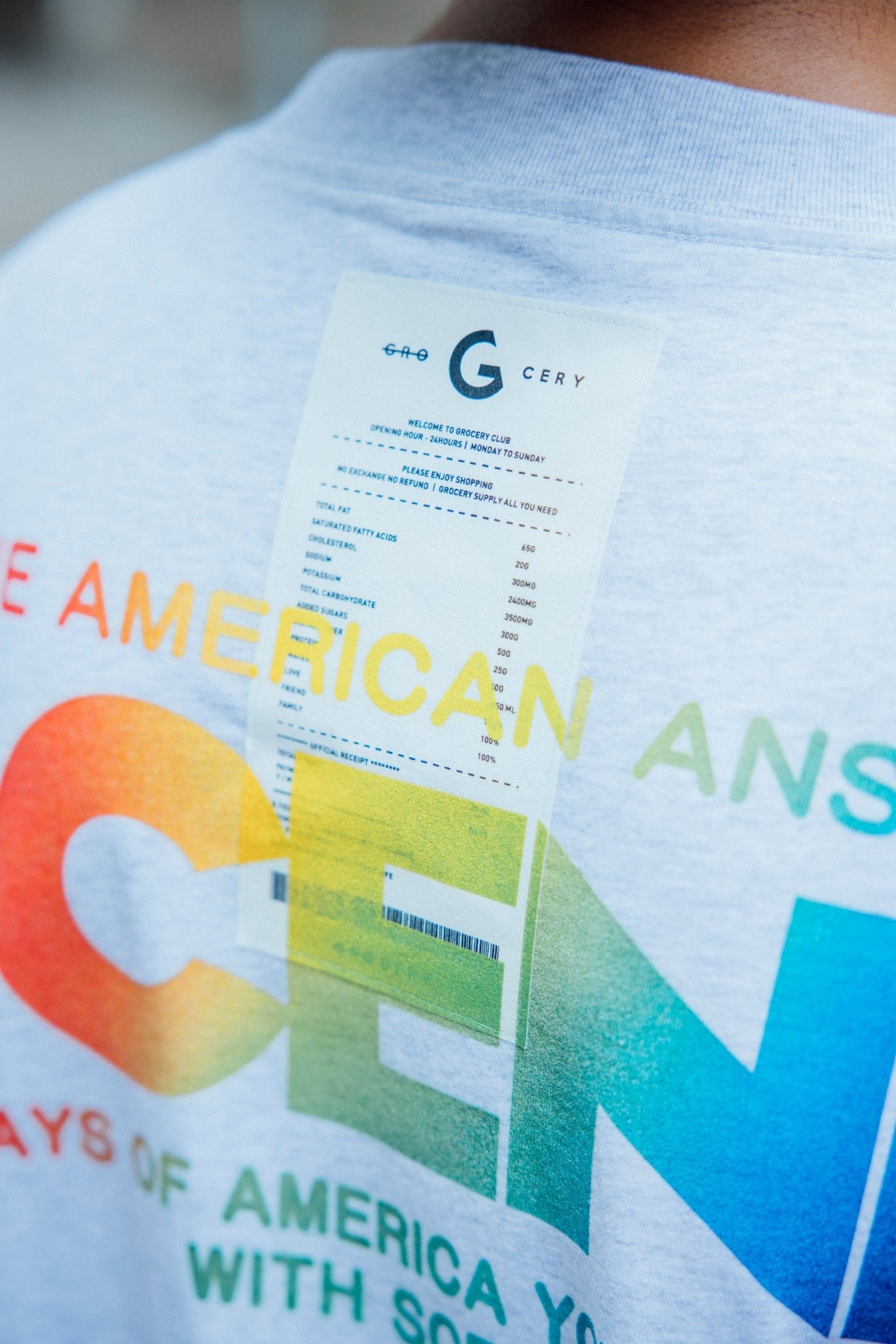 GROCERY x SCENE RAINBOW CLASSIC LOGO INVOICE TEE/ GREY - GROGROCERY