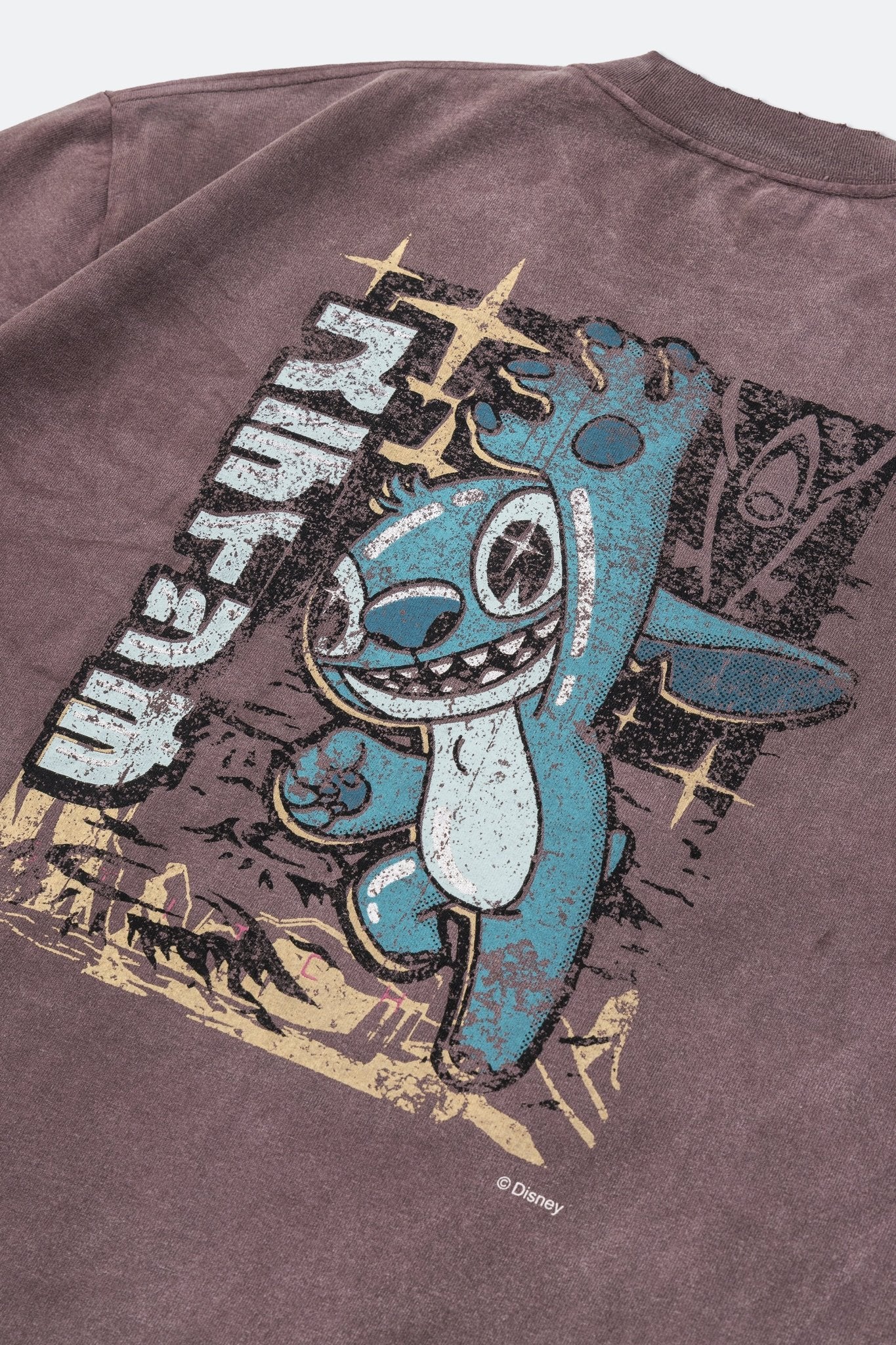 GROCERY X URDU DIRTY WASHED STITCH TEE/ FADED HELIOTROPE GREY - GROGROCERY