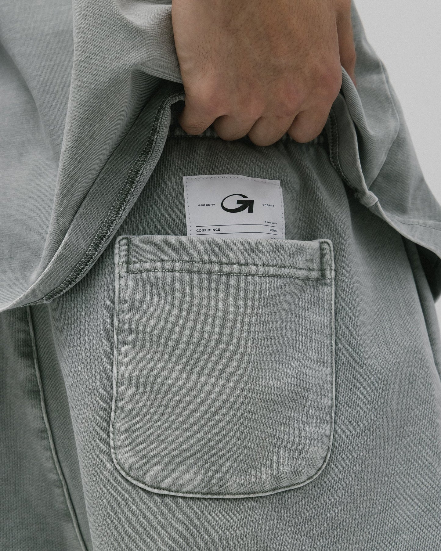 GROSPORTS WASHED ACTIVE ESSENTIALS SWEAT SHORTS/ GREY - GROGROCERY