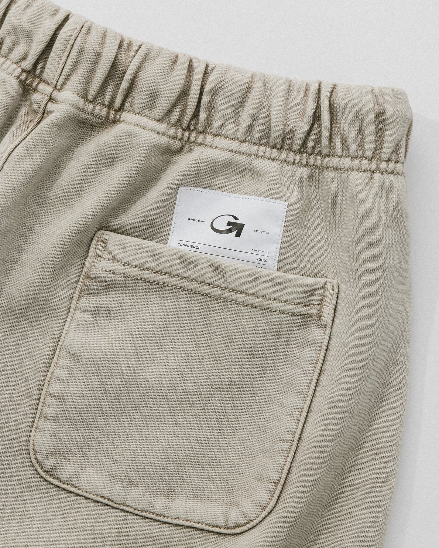 GROSPORTS WASHED ACTIVE ESSENTIALS SWEAT SHORTS/ SAND - GROGROCERY