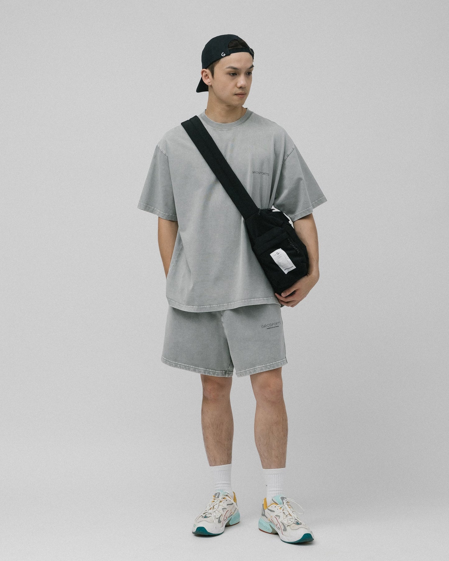 GROSPORTS WASHED ACTIVE ESSENTIALS TEE/ GREY - GROGROCERY