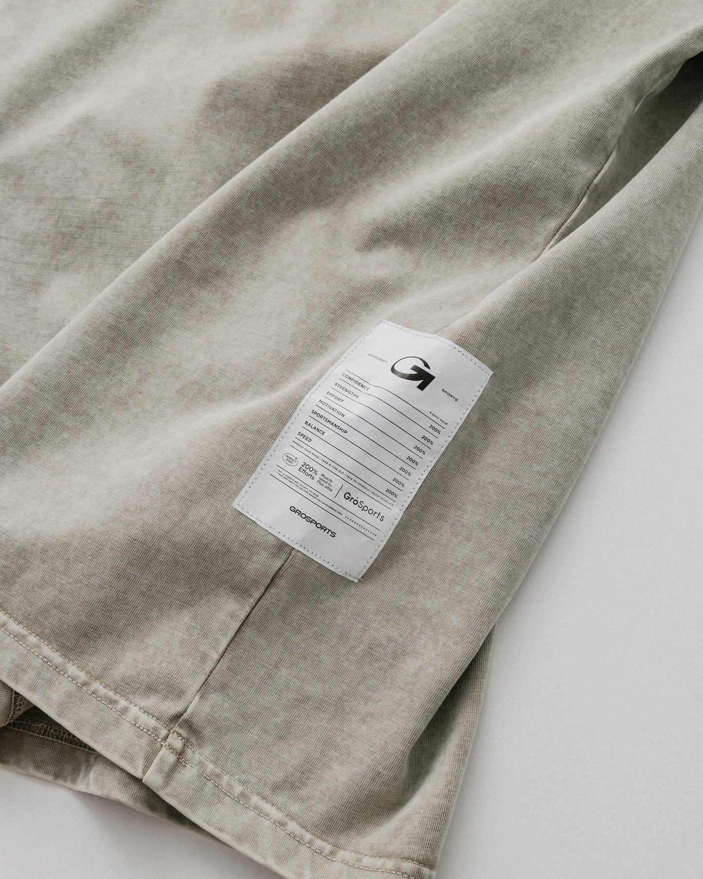 GROSPORTS WASHED ACTIVE ESSENTIALS TEE/ SAND - GROGROCERY