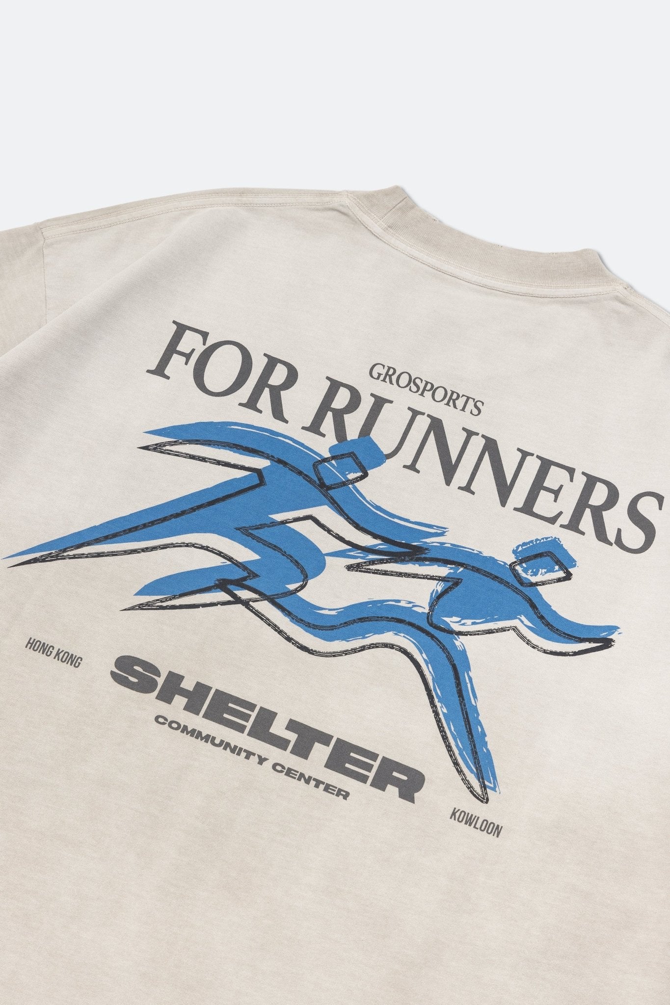 GROSPORTS x SHELTER ATHLETICS COMMUNITY WASHED GRAPHIC TEE/ FADED BEIGE - GROGROCERY