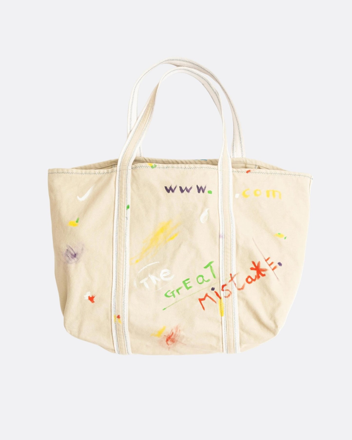 THEGREATMISTAKE. NO.8 DYE CANVAS TOTE BAG VERSION 2/ BEIGE - GROGROCERY