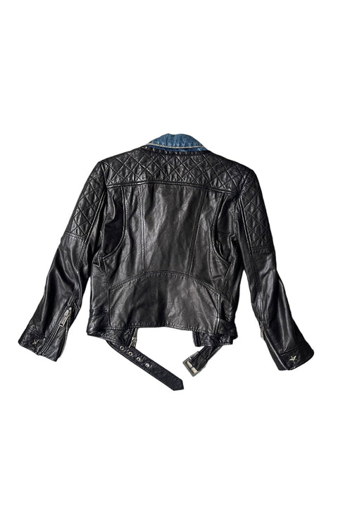 DSQUARED2 Leather Denim Jacket - GROGROCERY