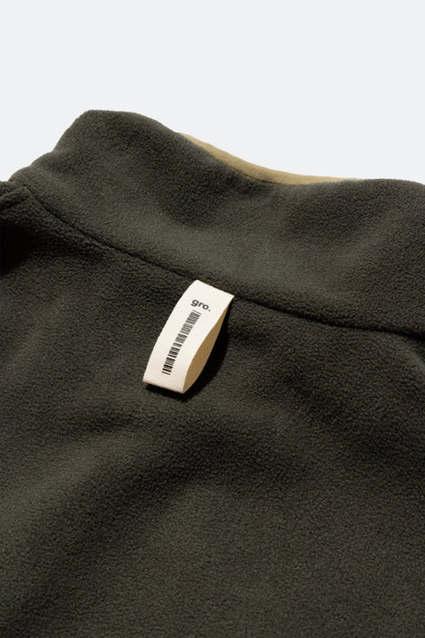 gro. By RC FLEECE BUTTON UP PULLOVER/ OLIVE - GROGROCERY