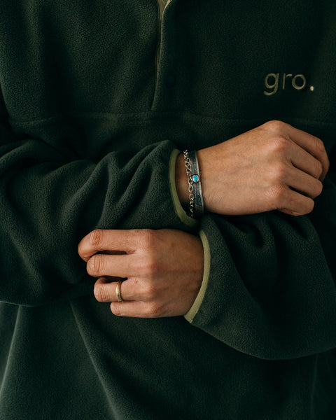 gro. By RC FLEECE BUTTON UP PULLOVER/ OLIVE - GROGROCERY