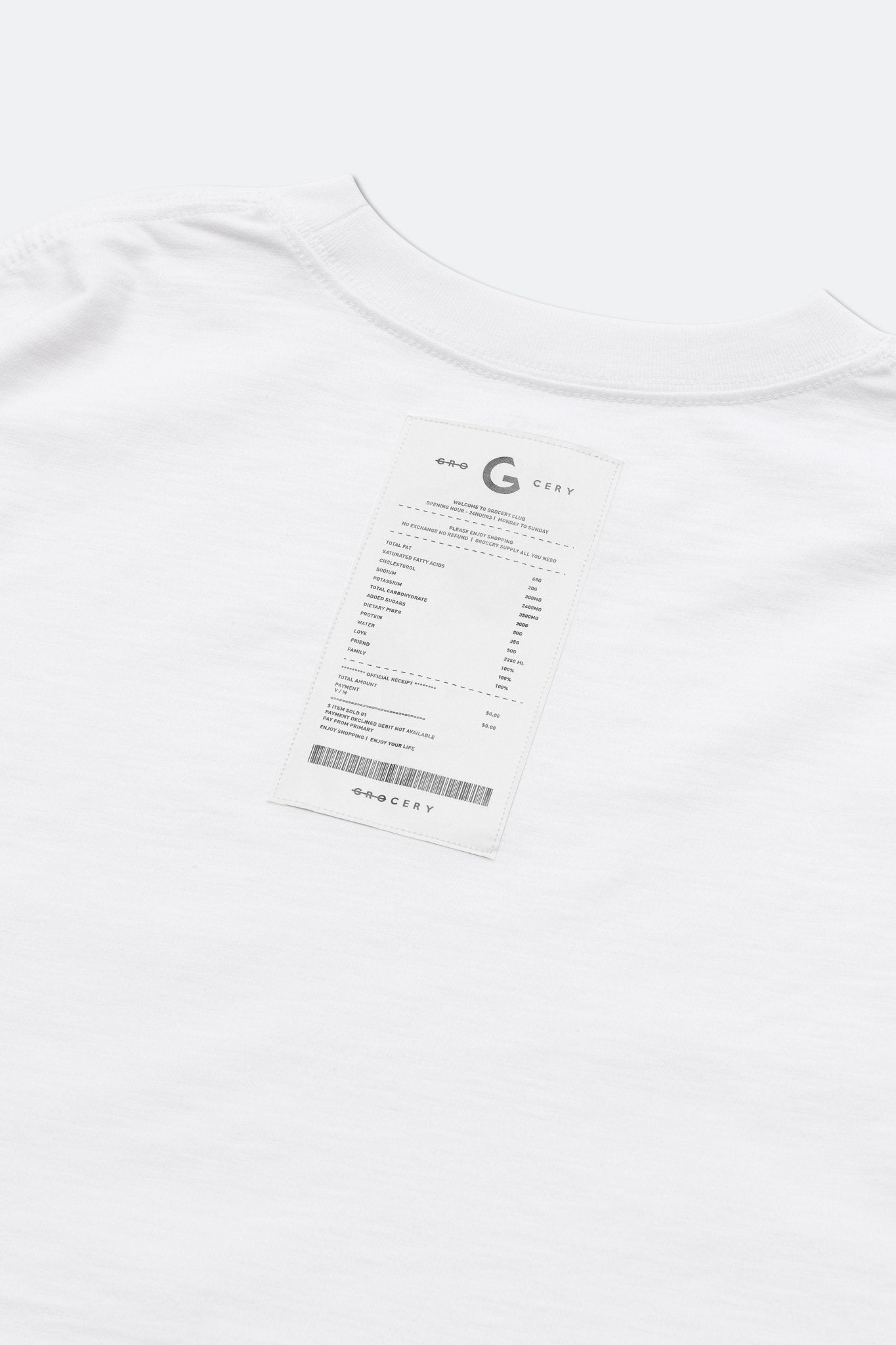 GROCERY FW23 LT-006 INVOICE LONG TOP/ WHITE - GROGROCERY