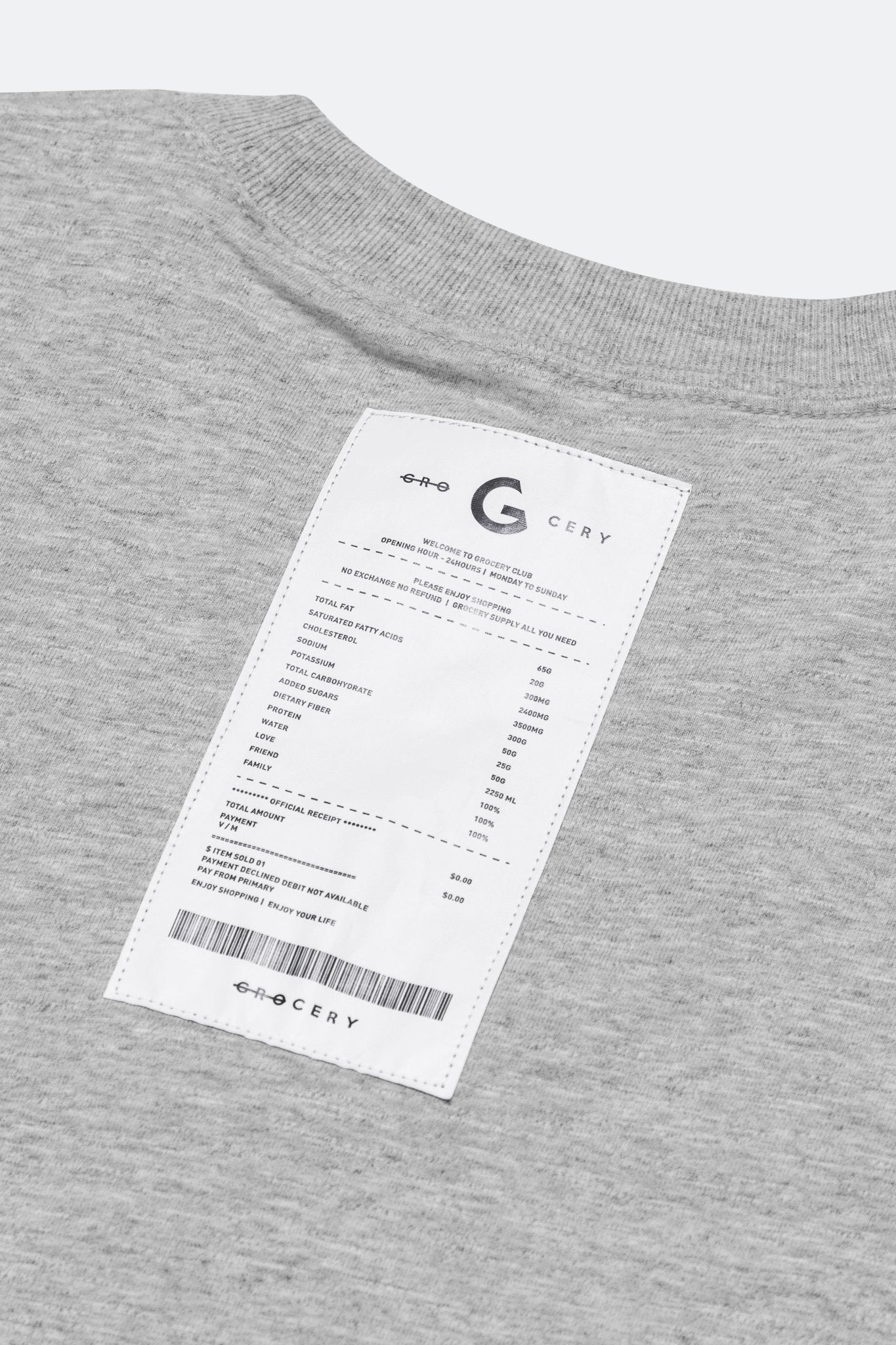 GROCERY SS24 TEE-001 INVOICE/ GREY - GROGROCERY