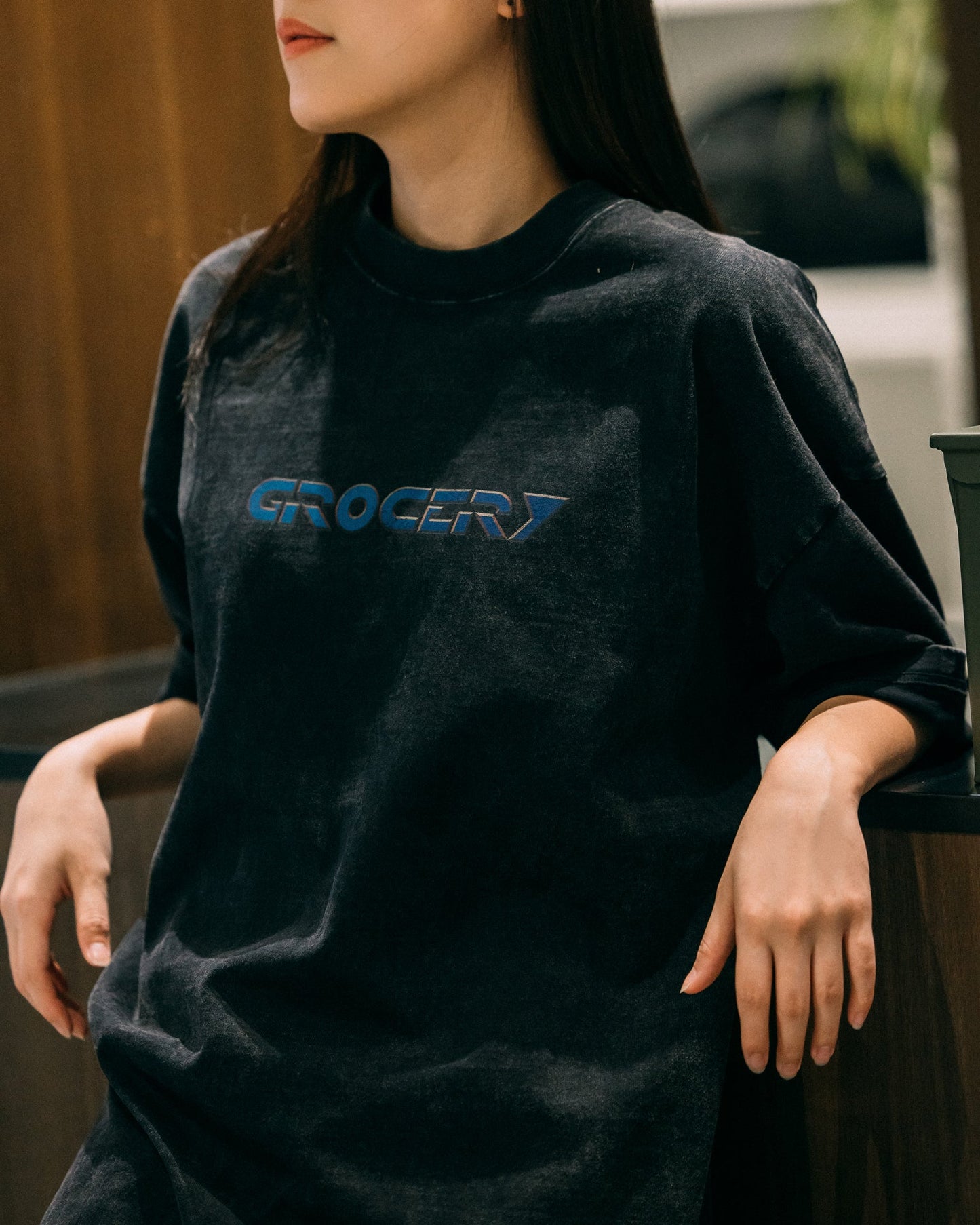 GROCERY TEE-066 SNOW WASHED 1982 MOVIE TEE/ BLACK - GROGROCERY