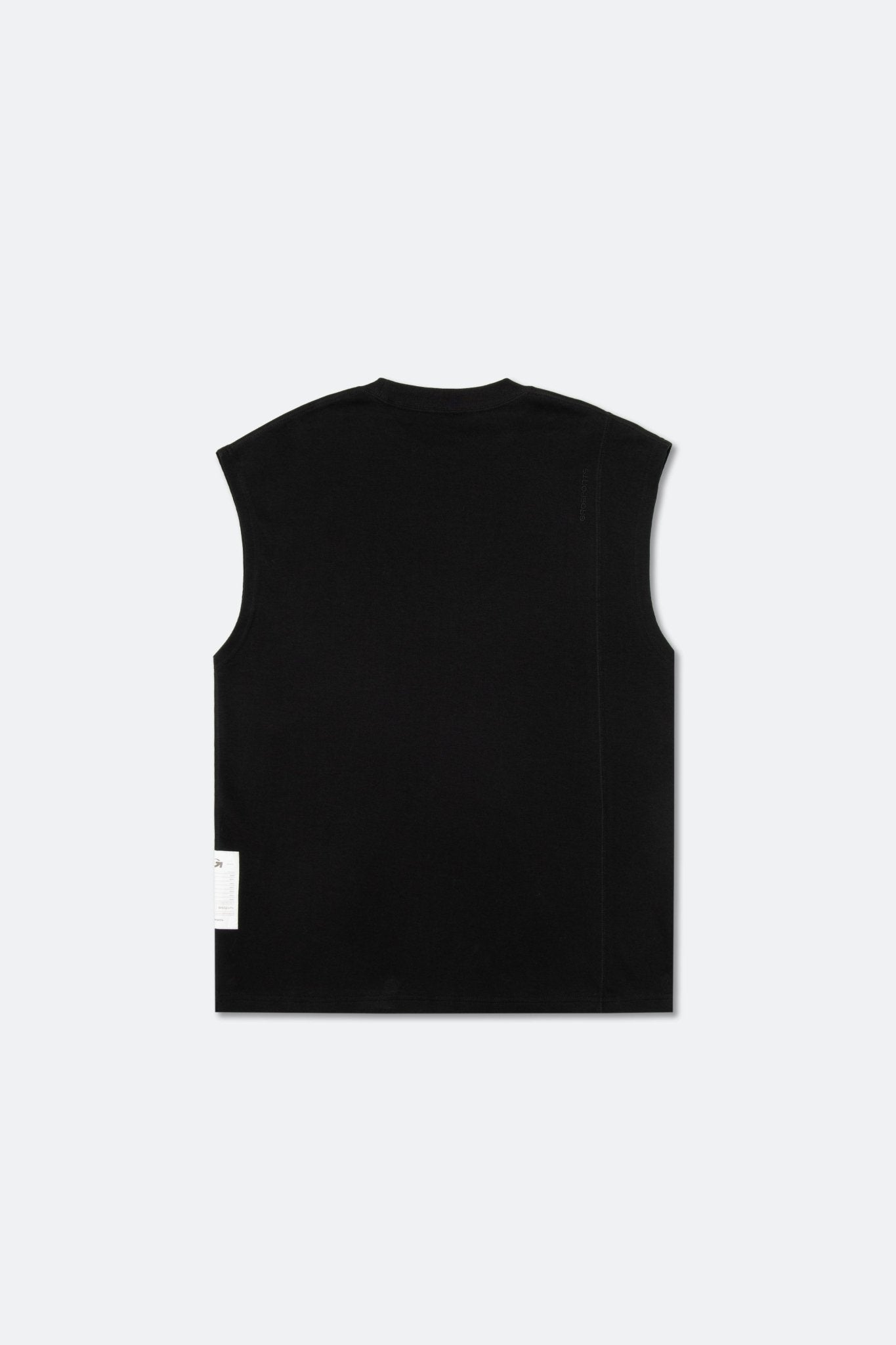 GROSPORTS COTTON SPANDEX BLEND INVOICE SLEEVELESS T-SHIRT/ BLACK - GROGROCERY