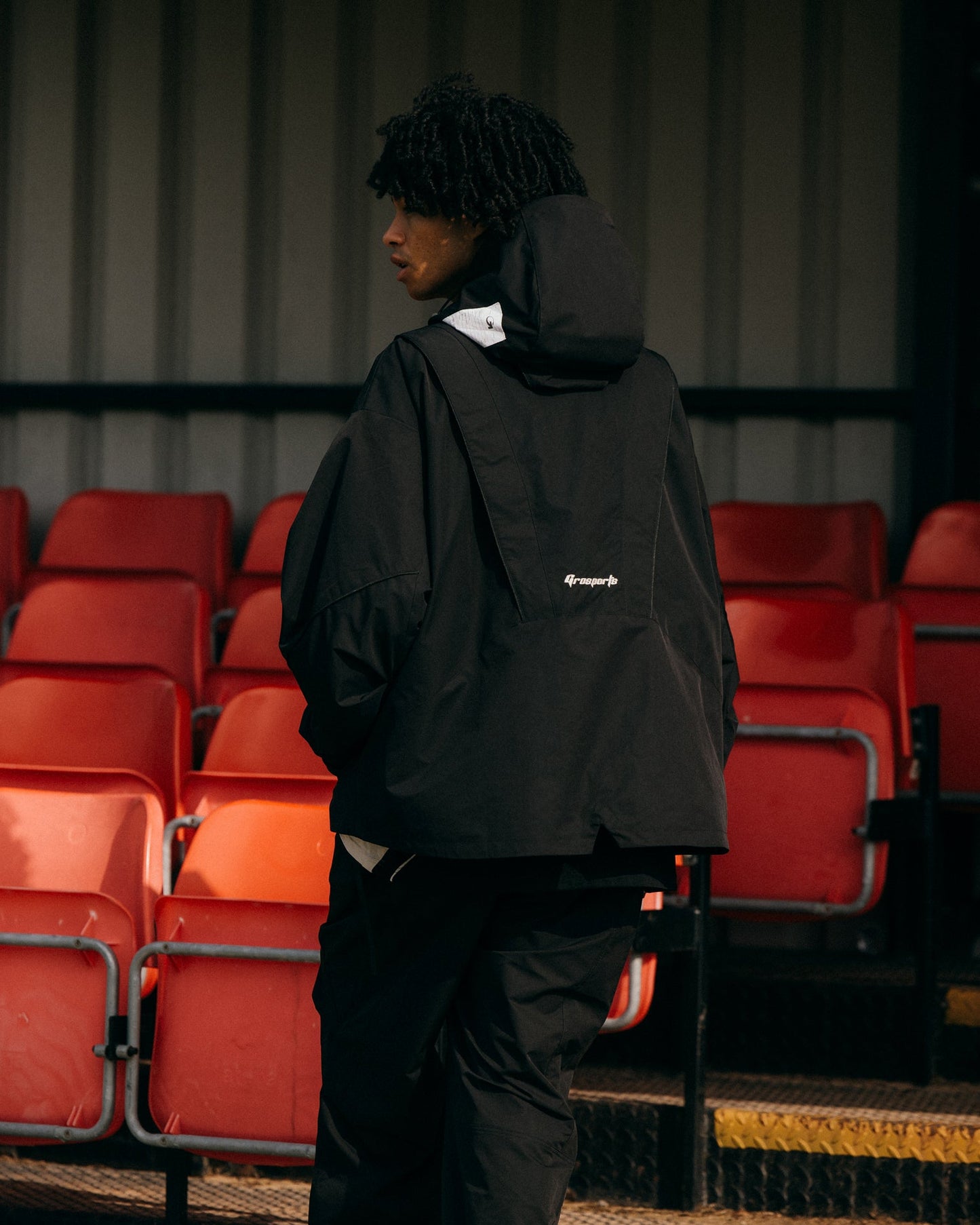 GROSPORTS WARM-UP HOODED PARKA JACKET/ BLACK - GROGROCERY