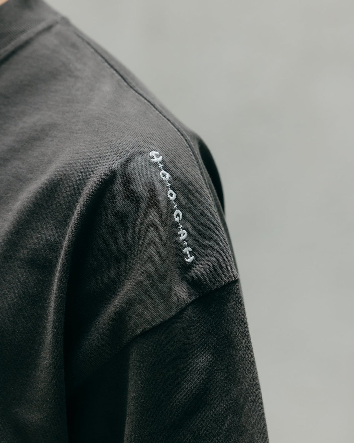 HOOGAH Embroidery balloon tee/ Dark Grey - GROGROCERY