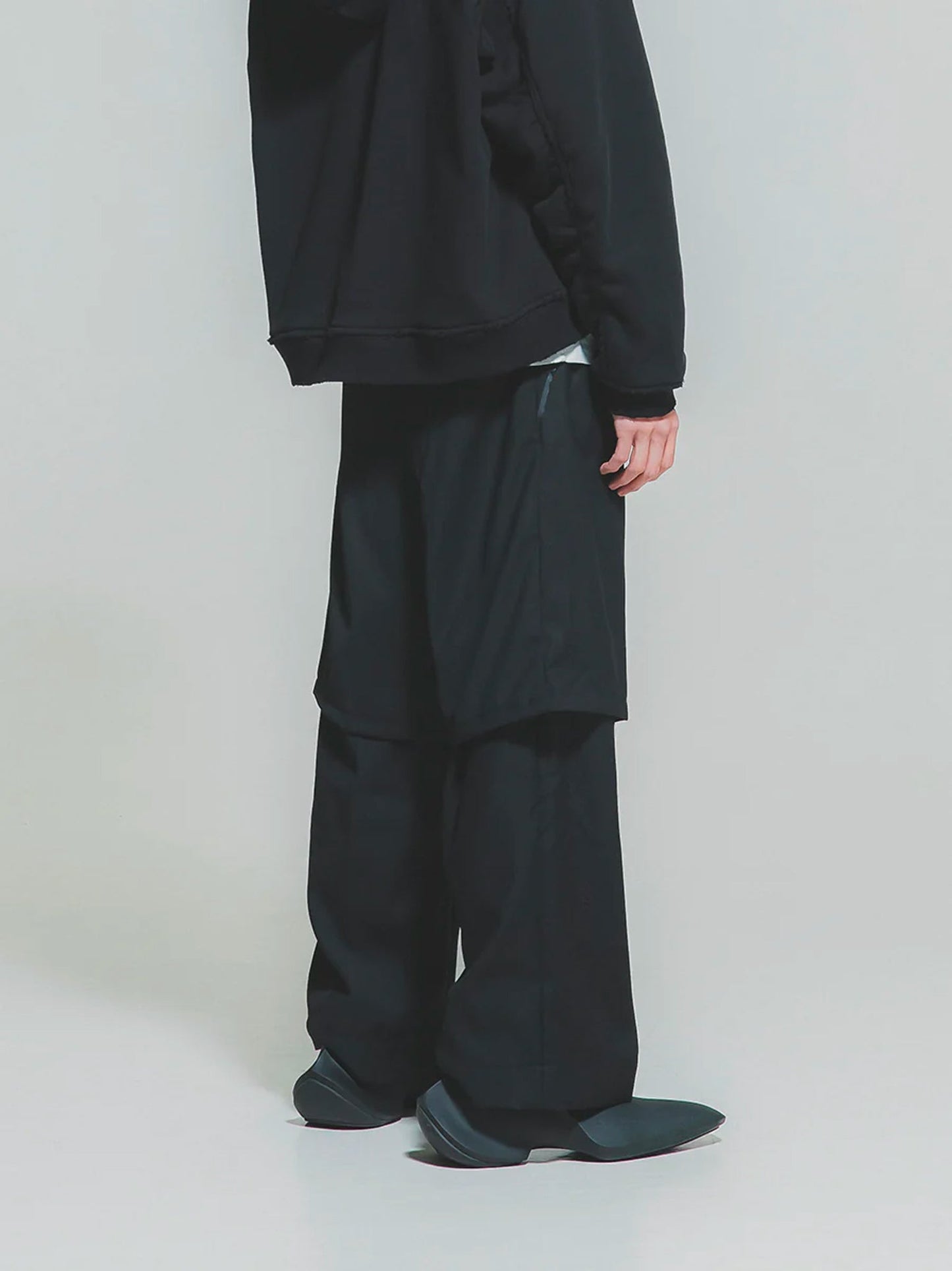 THEGREATMISTAKE. DOUBLE LAYER PANTS/ BLACK - GROGROCERY