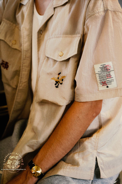 CLUB STUBBORN X OLDSOILISM SOUVENIR SHIRT/ SAND CRANES