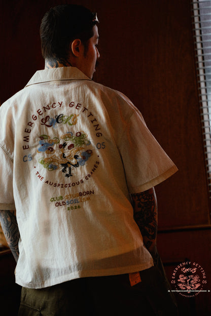 CLUB STUBBORN X OLDSOILISM SOUVENIR SHIRT/ SAND CRANES
