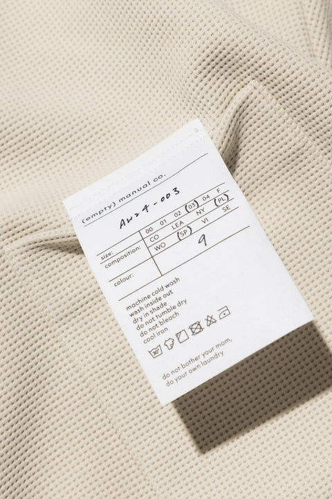 (empty) manual co. waffle pocket L/S tee/ beige