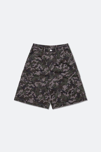 GROCERY WASHED WIDE LEG CARGO SHORTS/ CAMO
