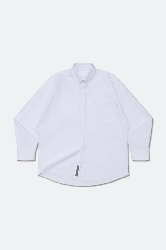 GROCERY ASYMMETRIC POCKET OXFORD SHIRT/ WHITE