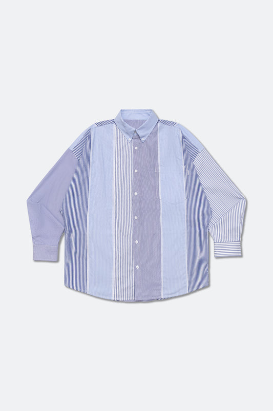 GROCERY MULTI STRIPE PANEL POCKET SHIRT/ BLUE