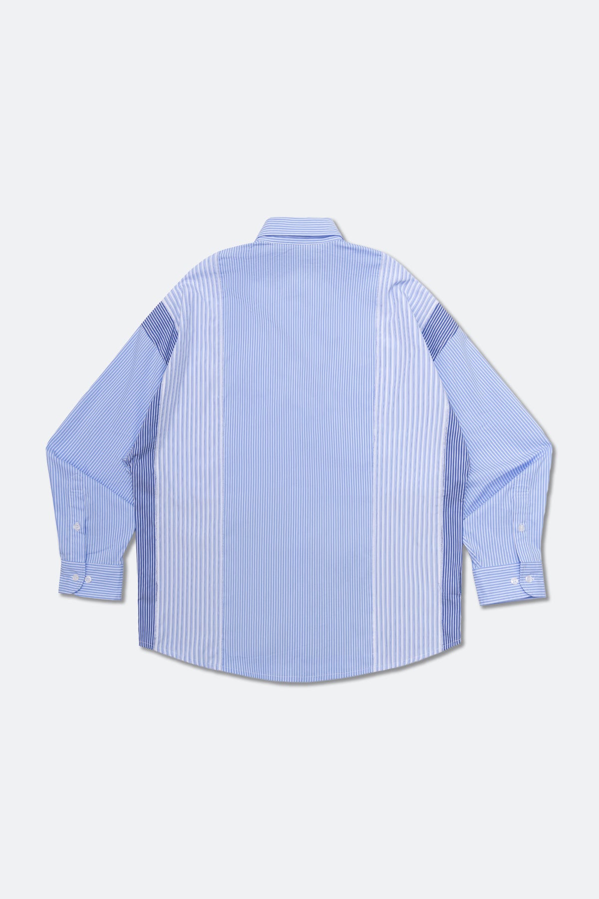 GROCERY MULTI STRIPE PANEL OVERSIZED SHIRT/ BLUE