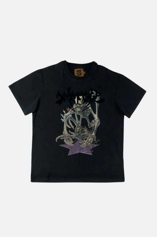 1997SHELL WASH SKELETON PRINT TEE/ BLACK - GROGROCERY