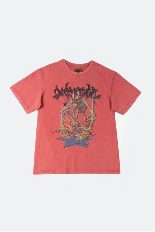 1997SHELL WASH SKELETON PRINT TEE/ RED - GROGROCERY