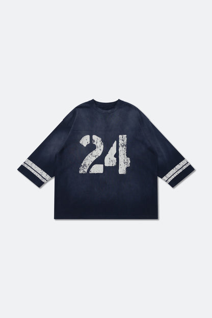 GROCERY WASHED 24 MID SLEEVE TEE/ NAVY