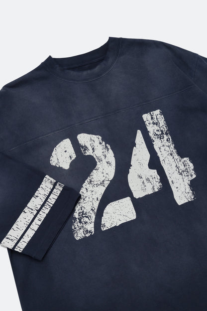 GROCERY WASHED 24 MID SLEEVE TEE/ NAVY