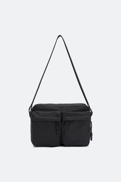 GROCERY CORDURA DOUBLE POCKET SHOULDER BAG/ BLACK