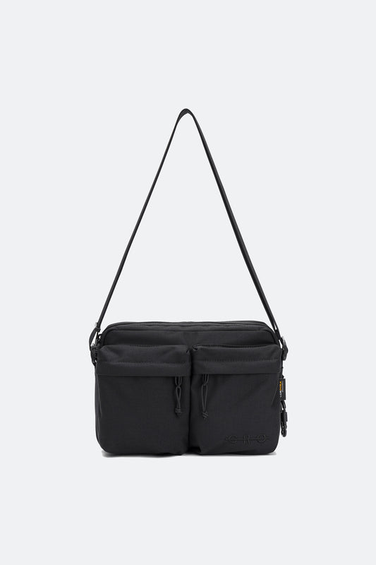 GROCERY CORDURA DOUBLE POCKET SHOULDER BAG/ BLACK