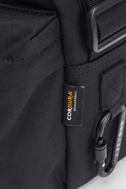 GROCERY CORDURA DOUBLE POCKET SHOULDER BAG/ BLACK