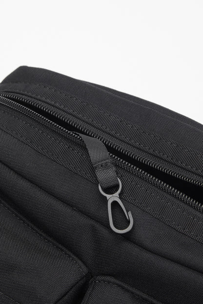GROCERY CORDURA DOUBLE POCKET SHOULDER BAG/ BLACK