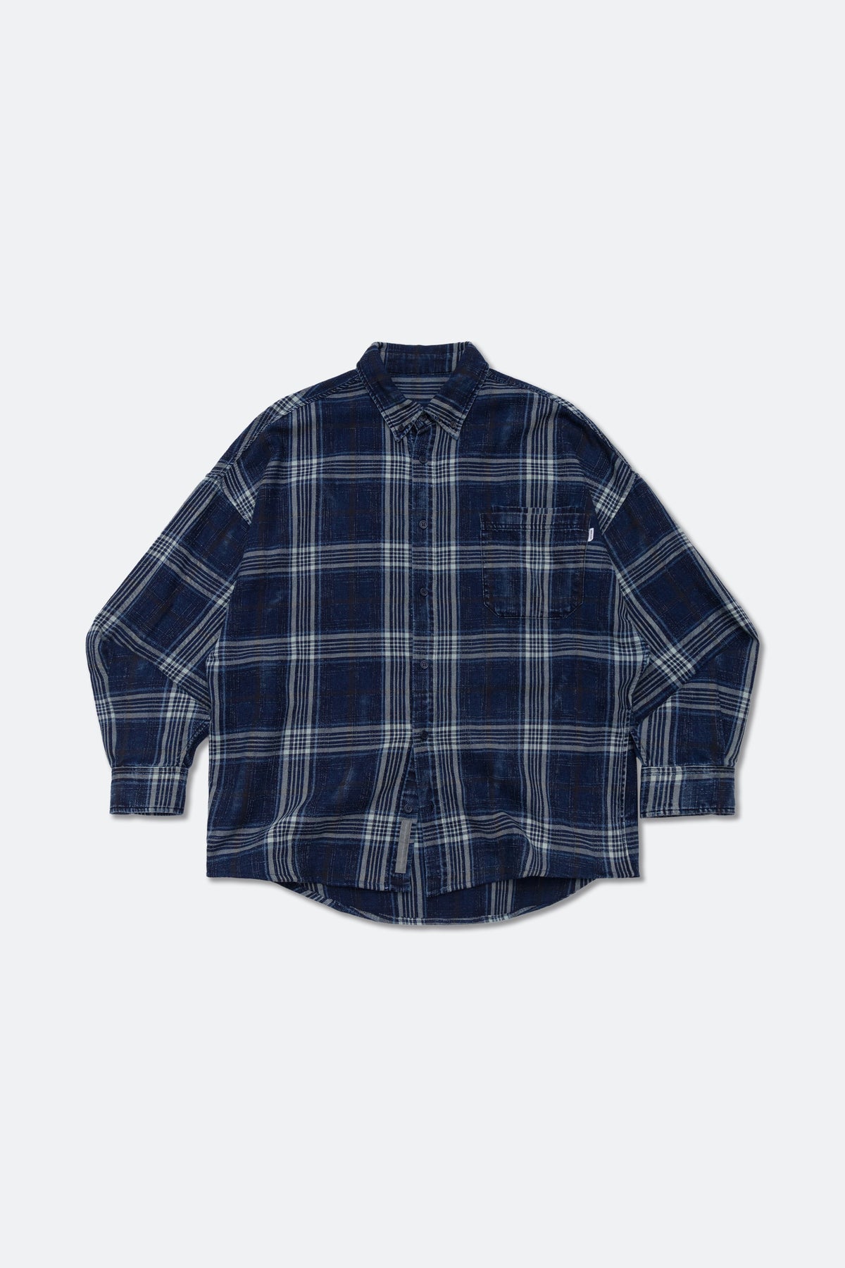 GROCERY VINTAGE WASHED FLANNEL CHECK SHIRT/ NAVY