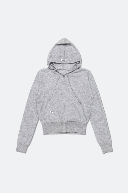Aim Higher Club Essential Hooded Zip-Up Merino Cardigan/ Flecking Grey