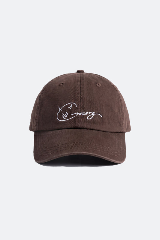 GROCERY X CUMA CAFE WASHED LOGO CAP/ BROWN