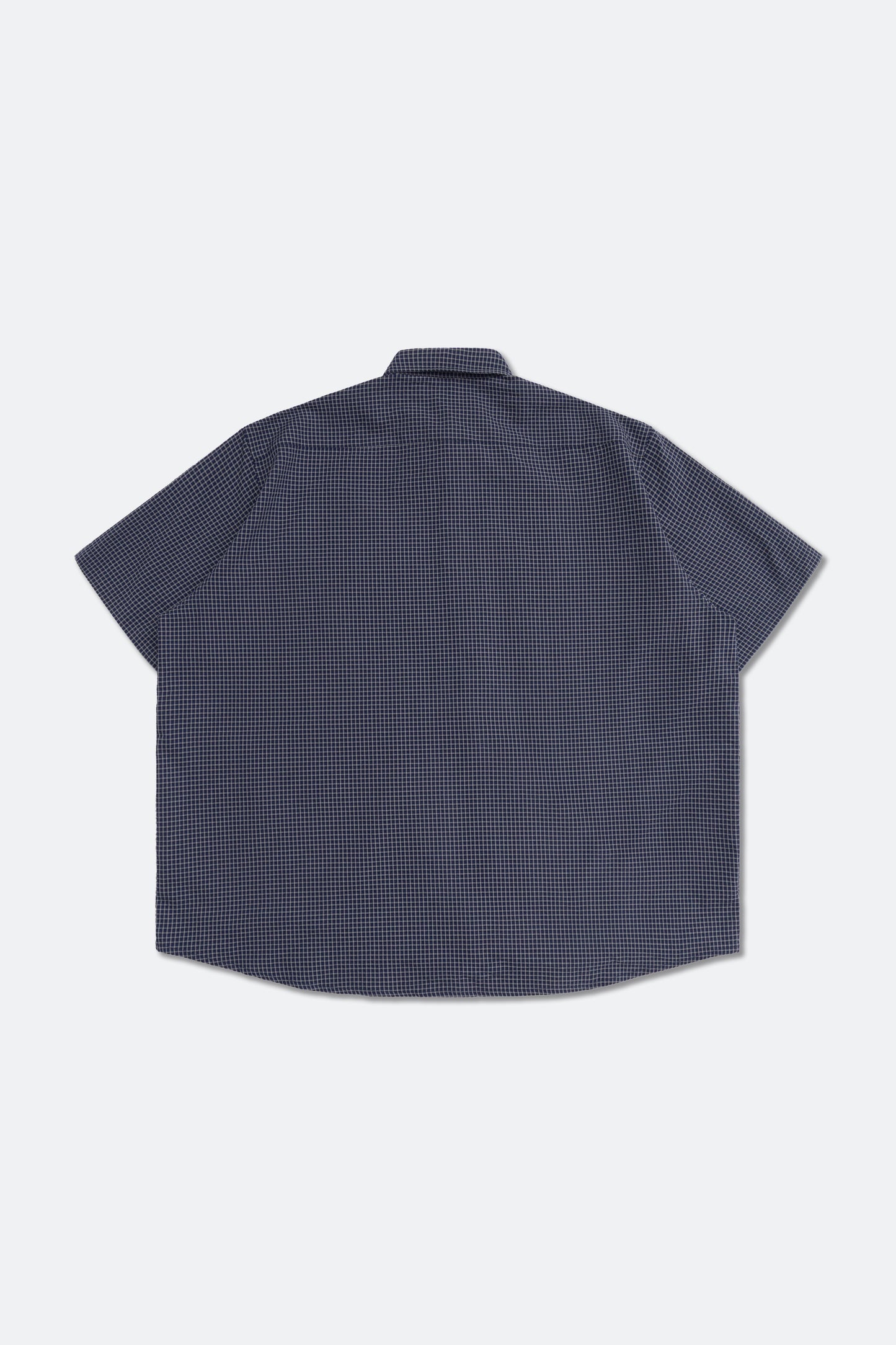 GROCERY DOUBLE POCKET SHORT SLEEVE CHECK SHIRT/ NAVY