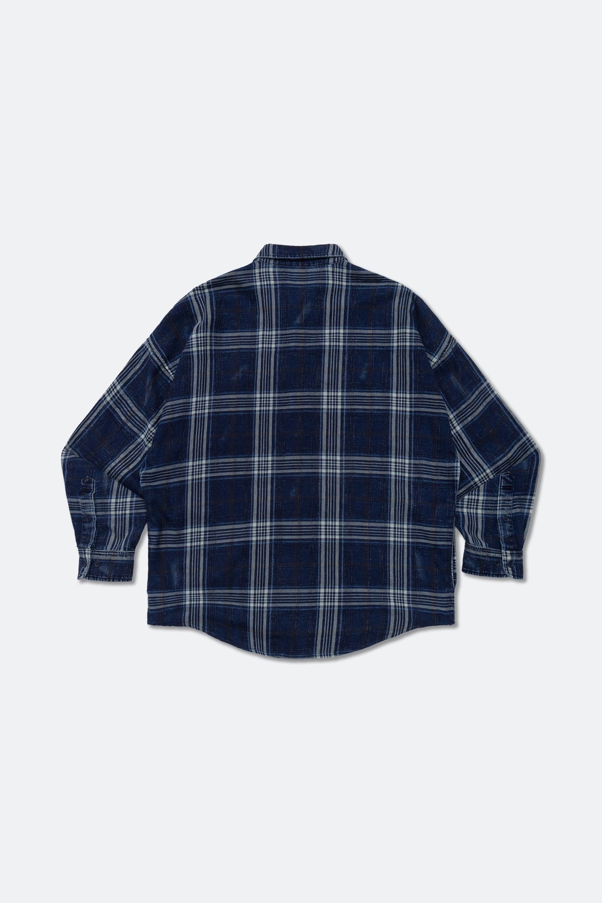 GROCERY VINTAGE WASHED FLANNEL CHECK SHIRT/ NAVY