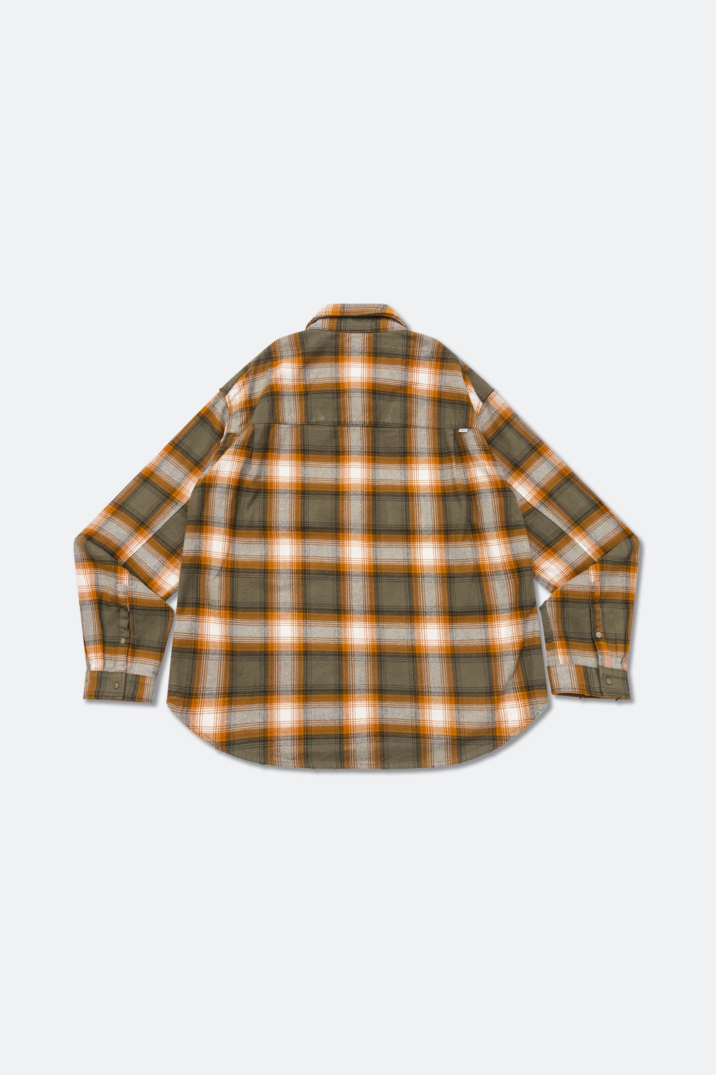 GROCERY DOUBLE POCKET FLANNEL SHIRT/ BROWN & ORANGE