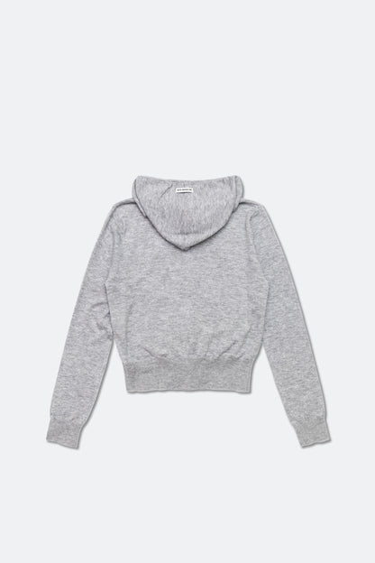 Aim Higher Club Essential Hooded Zip-Up Merino Cardigan/ Flecking Grey