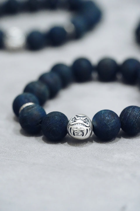 M.ATO【DAMA】Silver Daruma Indigo Wooden Beads