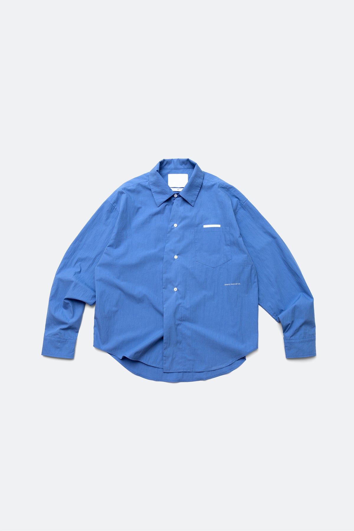 (empty) manual co. curved placket long sleeve shirt/ elemental blue