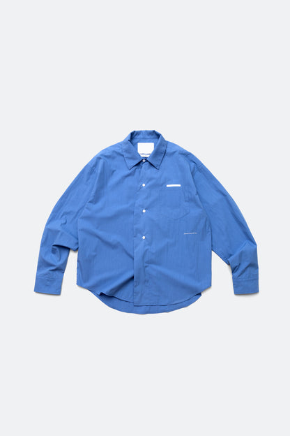 (empty) manual co. curved placket long sleeve shirt/ elemental blue
