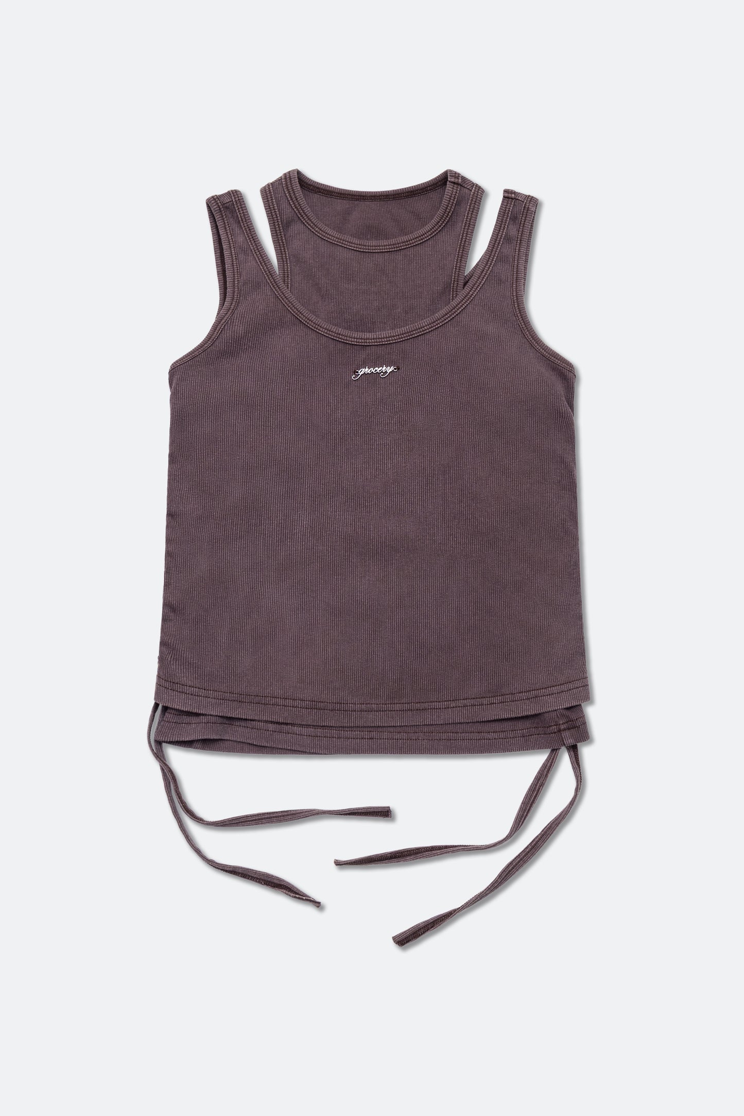 GROCERY WASHED LAYERED TANK TOP/ CHARCOAL
