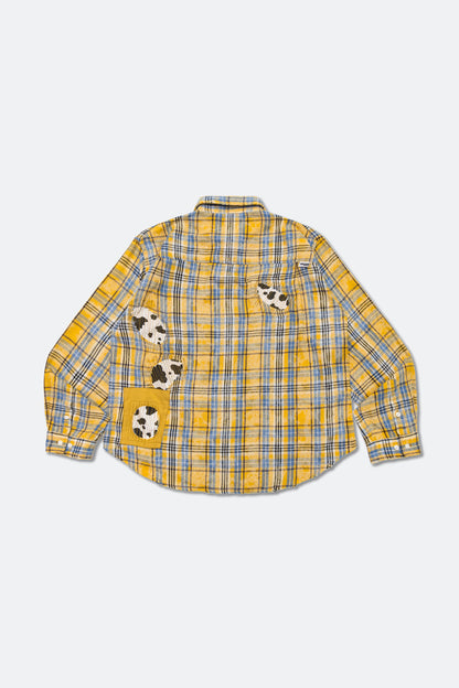 GROCERY | TARMAC | TOY STORY DESTROYED PATCHWORK CHECK SHIRT/ YELLOW