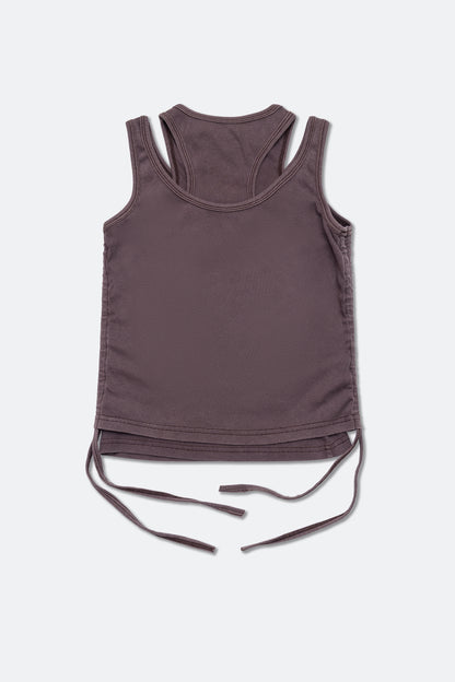 GROCERY WASHED LAYERED TANK TOP/ CHARCOAL