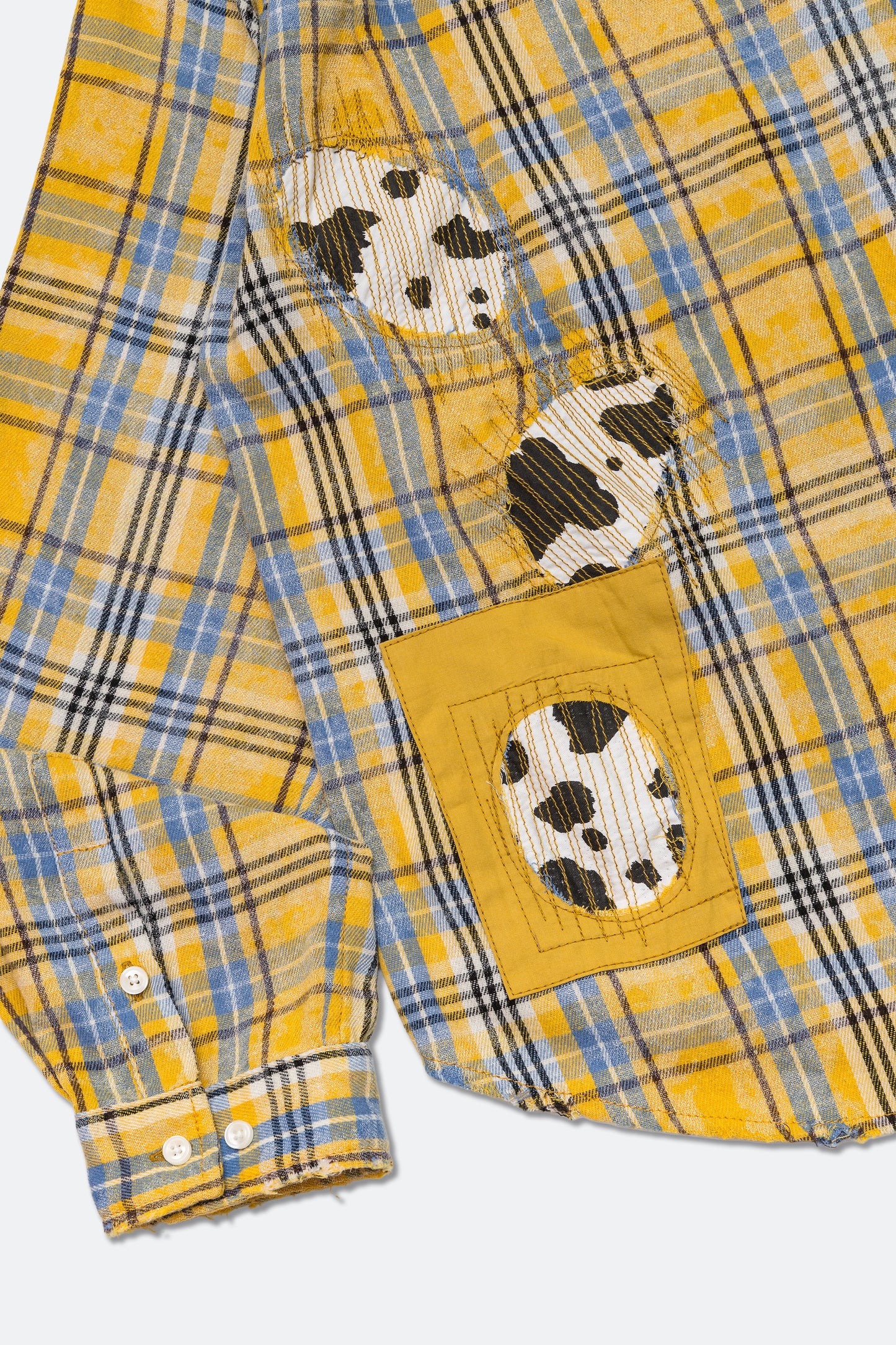 GROCERY | TARMAC | TOY STORY DESTROYED PATCHWORK CHECK SHIRT/ YELLOW