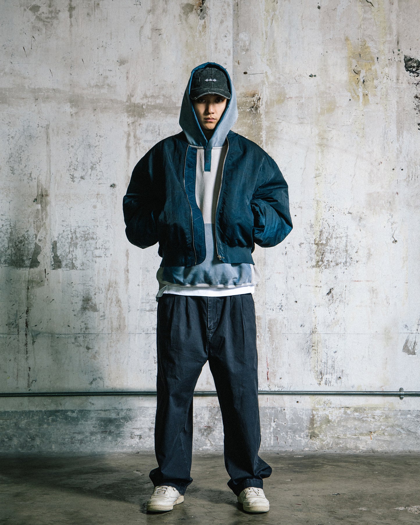 GROCERY WASHED MA-1 BOMBER JACKET/ DIRTY NAVY