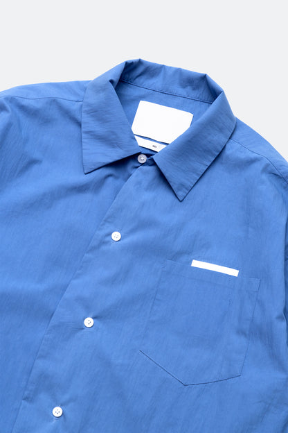 (empty) manual co. curved placket long sleeve shirt/ elemental blue