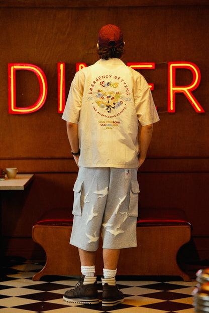 CLUB STUBBORN X OLDSOILISM SOUVENIR SHIRT/ SAND CRANES
